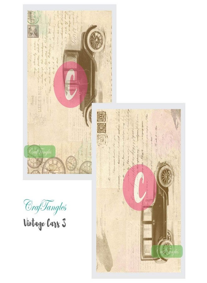 CrafTangles مجموعة ورق ديكوباج كرافت تانجلز - سيارات كلاسيكية 3 (A4) - Image 5